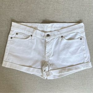 7 for All Mankind White Denim Shorts